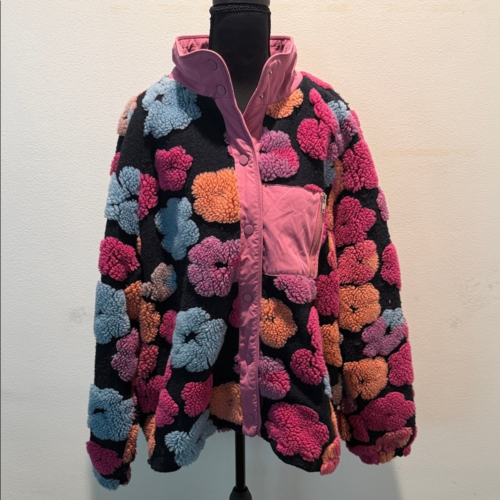 Nasty Gal Multicolor Floral Puffer Jacket